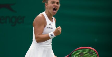 Jasmine Paolini durante il match a Wimbledon