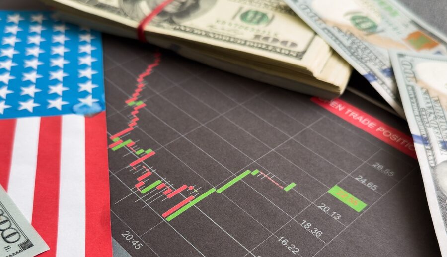Grafico sul deficit commerciale USA