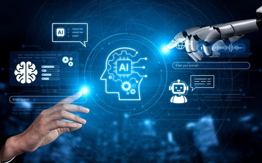 Illustrazione sull'intelligenza artificiale e leadership